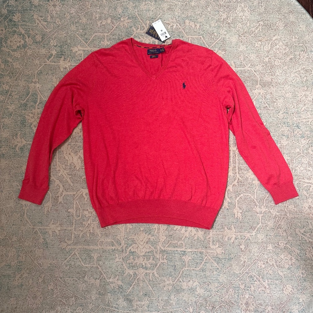 NWT!! Men's Ralph Lauren Polo V-Neck, XL